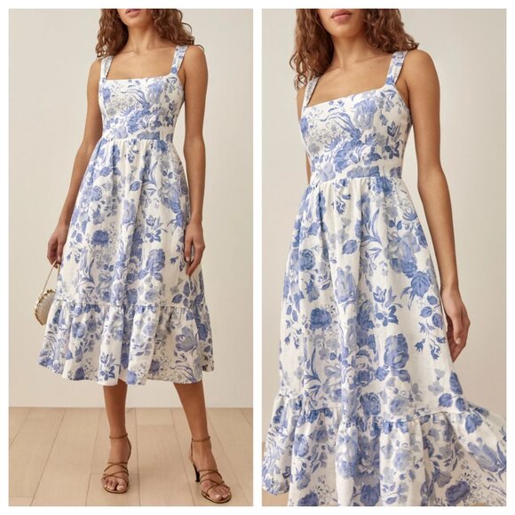 Reformation Bucatini Floral Linen Midi Dress New - www.disolcolor.com Reformation Bucatini Floral Linen Midi Dress New - www.disolcolor.com